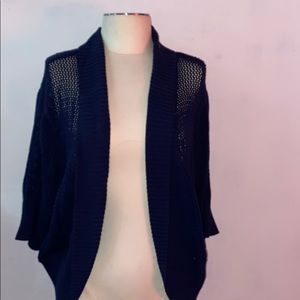 Navy Blue Knitted Throw Over by Torrid